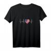 USA Flagge Herz Herzschlag EKG Puls Land T-Shirt – Patriotisches Design für Fans, Geburtstags- & WM-Party, tolles Geschenk für Amerikaner