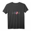 USA Flagge Herz Herzschlag EKG Puls Land T-Shirt – Patriotisches Design für Fans, Geburtstags- & WM-Party, tolles Geschenk für Amerikaner